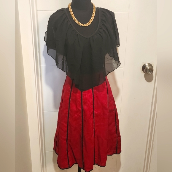 Vintage Anne Carson Red Linen Skirt Size S/P - Picture 5 of 7